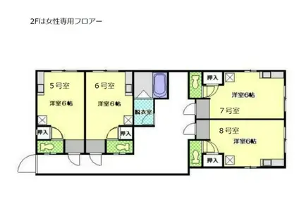 レモン・グラス(ワンルーム/2階)の間取り写真