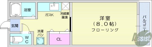 プチコーポ(1K/2階)の間取り写真