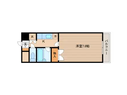 第二サンハイツ通町(1K/3階)の間取り写真