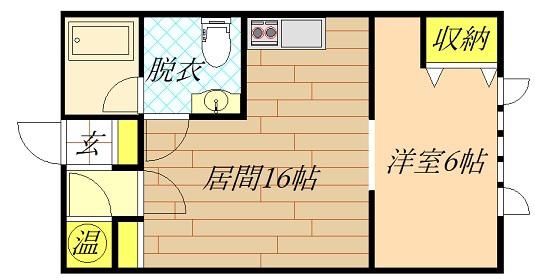 ガーデンハウス(1LDK/2階)の間取り写真