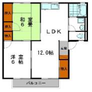 ファミール安室東 A棟(2LDK/2階)の間取り写真