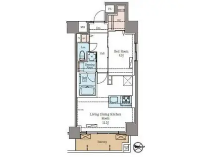 ラグゼナ秋葉原(1LDK/5階)の間取り写真