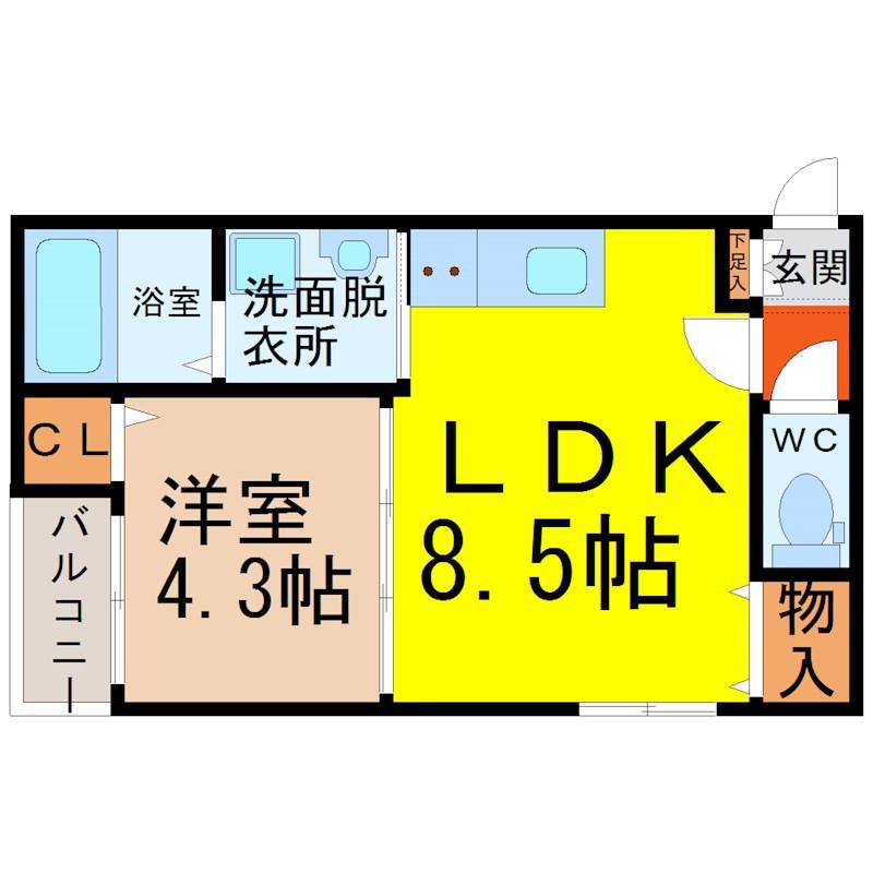 エンジェルケープ(1LDK/2階)の間取り写真