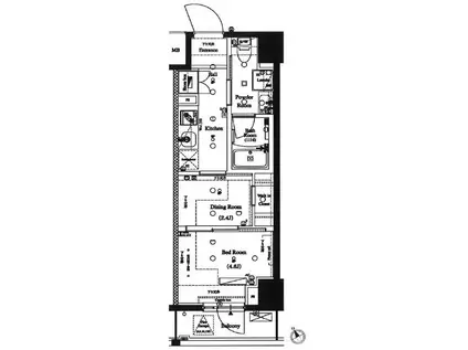 ARKMARK水天宮前I(1DK/12階)の間取り写真