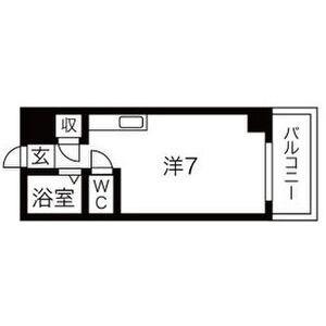 プレアール姫路北平野(ワンルーム/2階)の間取り写真