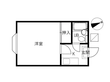 オレンジハイツ(1K/1階)の間取り写真