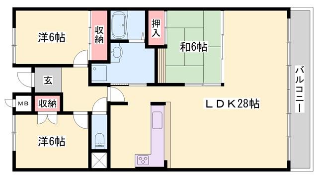 ロイヤルステイツ東辻井(3LDK/2階)の間取り写真