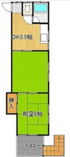 和田コーポ(2DK/3階)の間取り写真