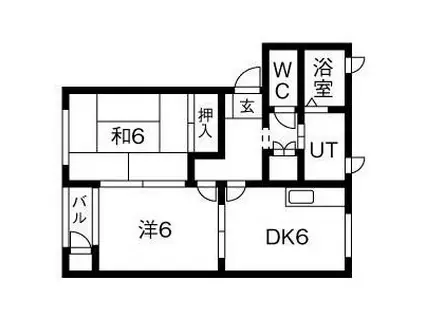 フラワーパーク III棟(2DK/1階)の間取り写真