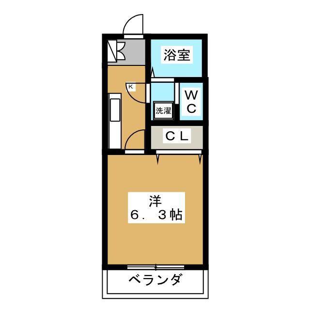 ピアコート(1K/1階)の間取り写真