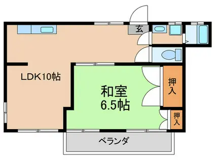 第一フラワーヒルズ(1LDK/1階)の間取り写真