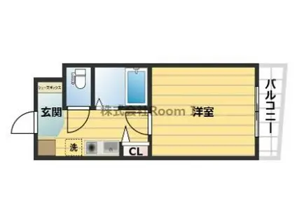 ネバーランド天満橋(1K/11階)の間取り写真