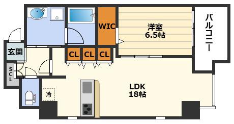 YS COURT東梅田(1LDK/7階)の間取り写真