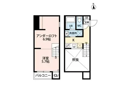 HACOKURO GARDEN (ワンルーム/2階)の間取り写真