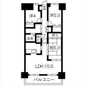 ライオンズマンション姫路市役所前(3LDK/6階)の間取り写真