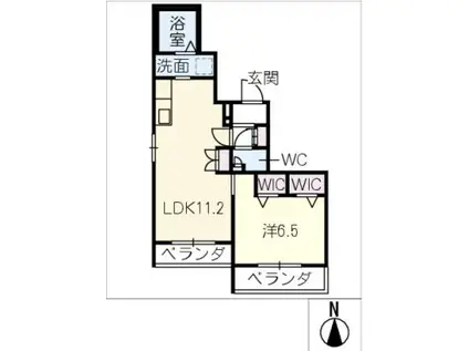 ファーレ東雲(1LDK/4階)の間取り写真