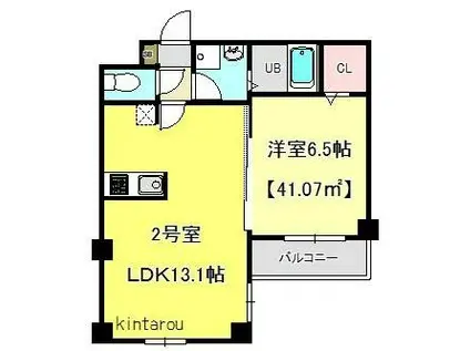 RIRIA本千葉弐番館(1LDK/2階)の間取り写真