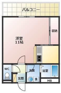 エストレノ(1K/3階)の間取り写真