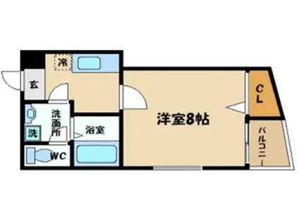 クロスヴィーチェ京橋(1K/4階)の間取り写真