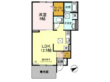 ブランドール松江東(1LDK/1階)の間取り写真