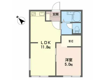エステート今川(1LDK/2階)の間取り写真