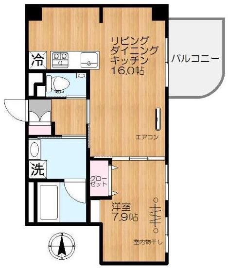 モンテヴェルデ神楽坂弐番館(1LDK/5階)の間取り写真