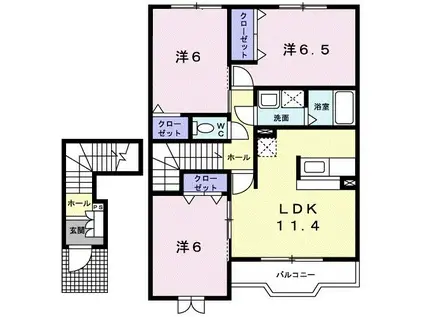 オーブ須佐(3LDK/2階)の間取り写真