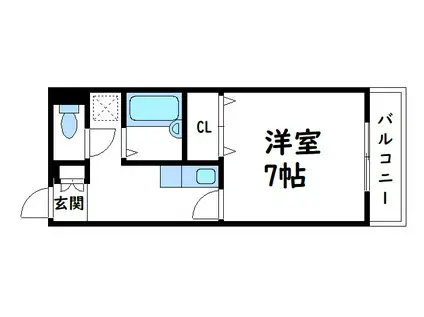 エメローズ御幸(1K/2階)の間取り写真