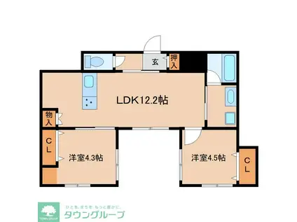 CIELO(2LDK/1階)の間取り写真