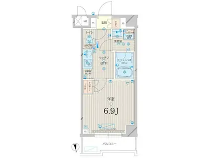 ルーブル上板橋(1K/1階)の間取り写真