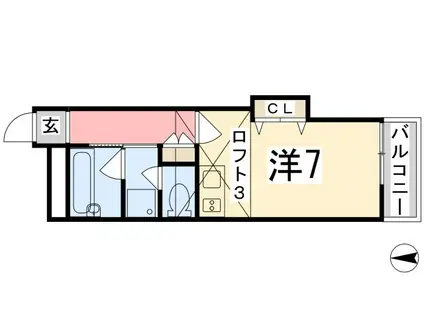 リゾティ城南(1K/8階)の間取り写真