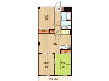 CIELO・GARDEN II(3DK/3階)の間取り写真