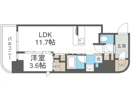 コンフォリア・リヴ北浜淡路町(1LDK/10階)の間取り写真