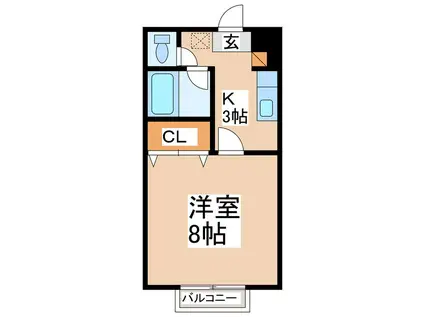 ヒルバレーヤマト(1K/2階)の間取り写真