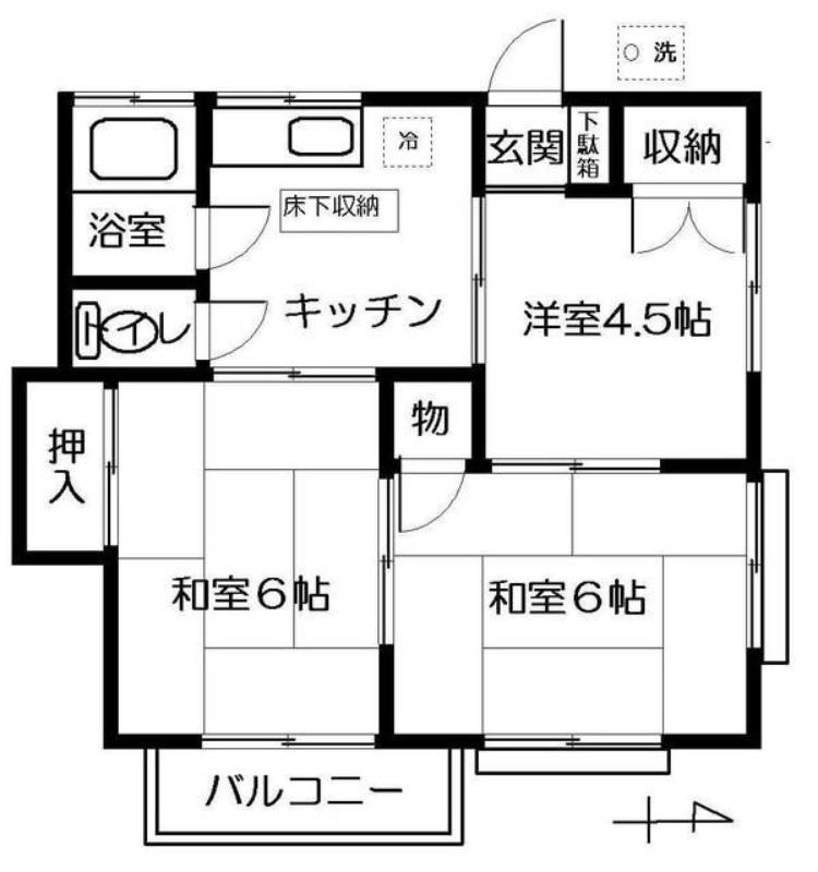 堀川コーポ(3K/2階)の間取り写真