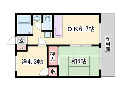 サンシティイシザワ(2DK/2階)の間取り写真