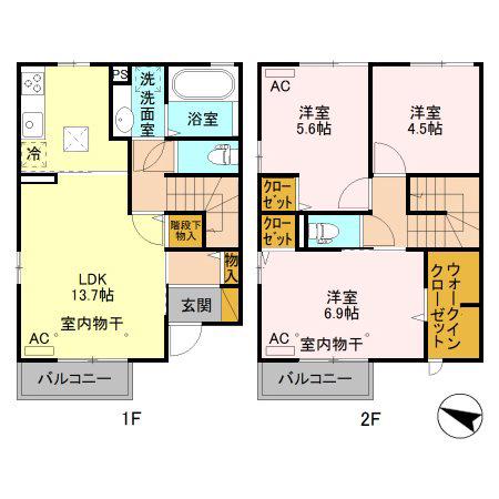 ワイ・ヴィクトワール(3LDK/1階)の間取り写真