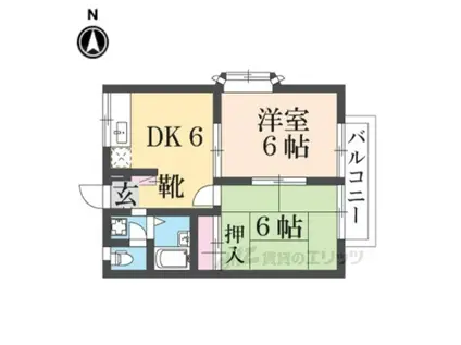エステートピア築山二番館(2DK/2階)の間取り写真