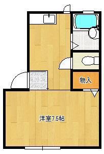 プレジールミスミ(1K/2階)の間取り写真