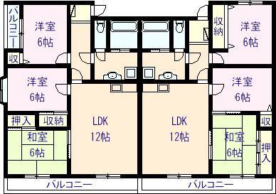 レジデンス小山(3LDK/2階)の間取り写真