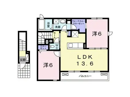 セイバリーヴィラA(2LDK/2階)の間取り写真