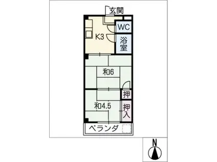 サンセット77(2K/1階)の間取り写真