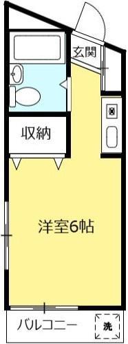 レジデンス川寺(ワンルーム/2階)の間取り写真