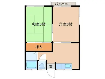 DCハウス馬込沢(2DK/2階)の間取り写真