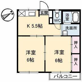 セフィラアカシゲ(2K/2階)の間取り写真