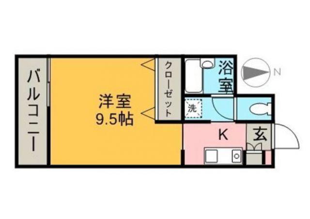 フォブール巴(1K/2階)の間取り写真