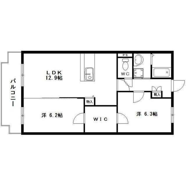 ドルチェ(2LDK/2階)の間取り写真