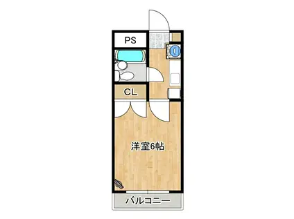 エトワール矢城A(1K/4階)の間取り写真