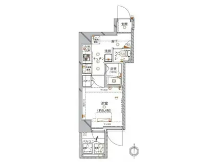 クレシア西蒲田(1K/6階)の間取り写真