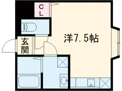 シャンテー牧野(ワンルーム/1階)の間取り写真